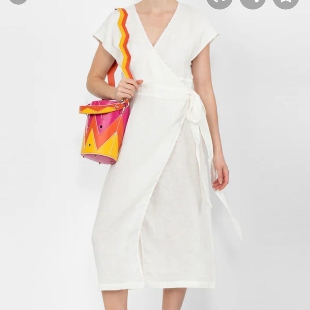 Marysia watermill linen wrap dress